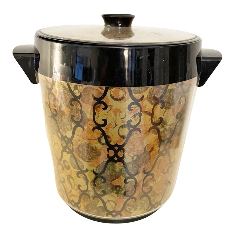 Thermo-Serv by West Bend Ice Bucket Lid Mid Century Modern Handles Insulated